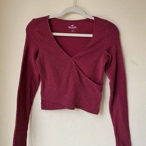 Hollister Cross Wrap Long Sleeve Top - Size S